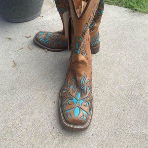 Stetson Women's Brown Vamp Lazor Underlay Boot